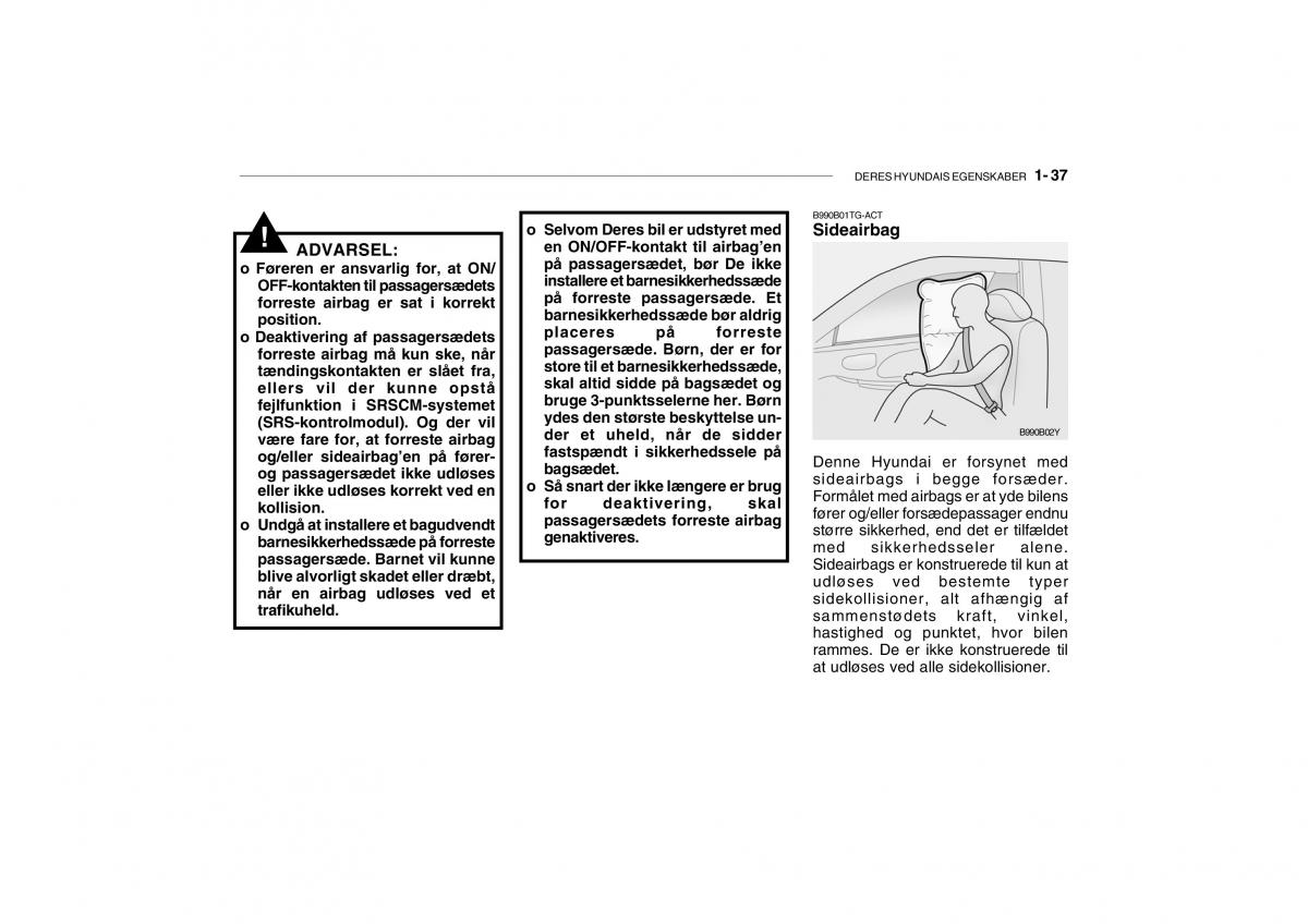 Hyundai Getz Bilens instruktionsbog / page 46