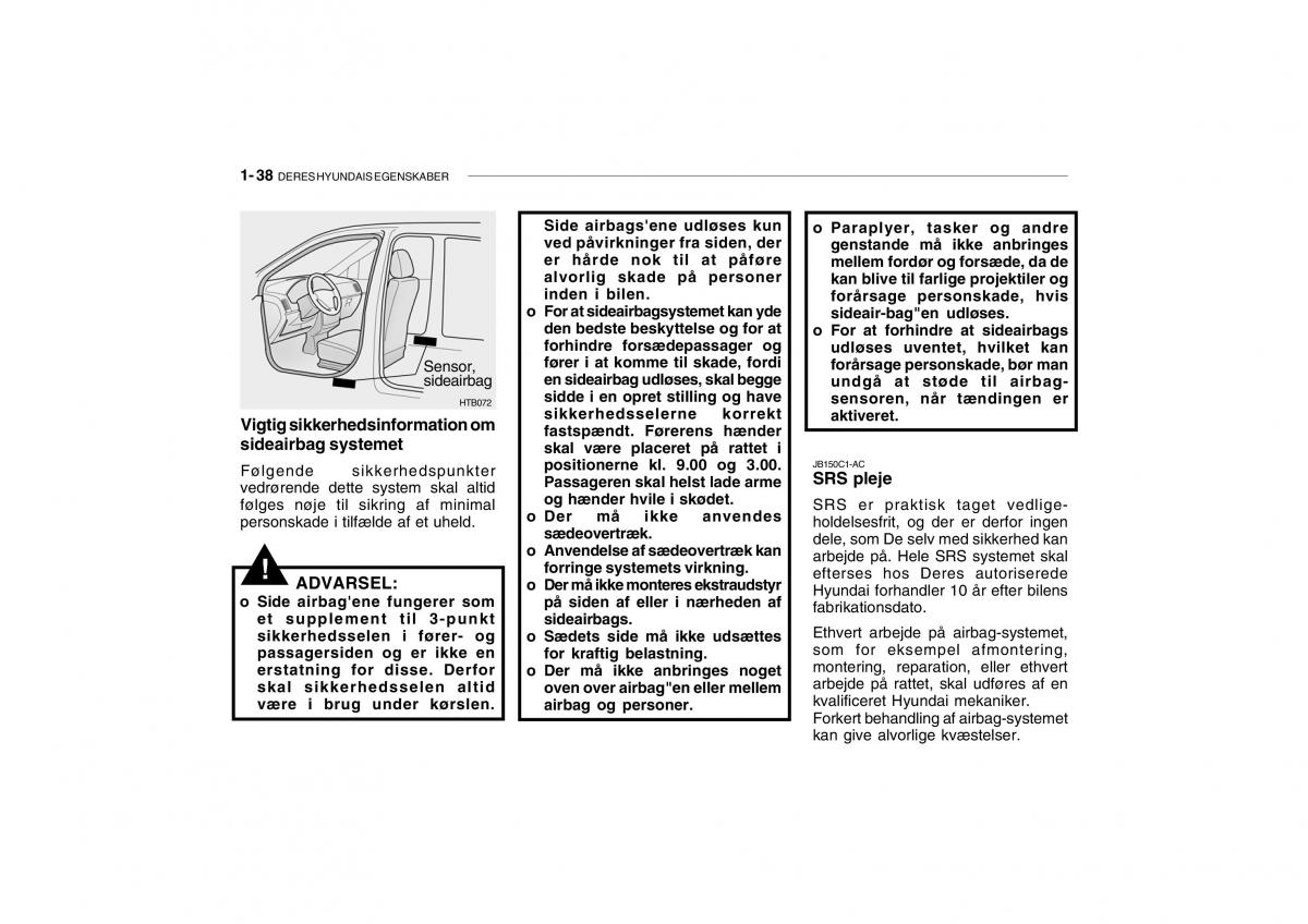 Hyundai Getz Bilens instruktionsbog / page 47