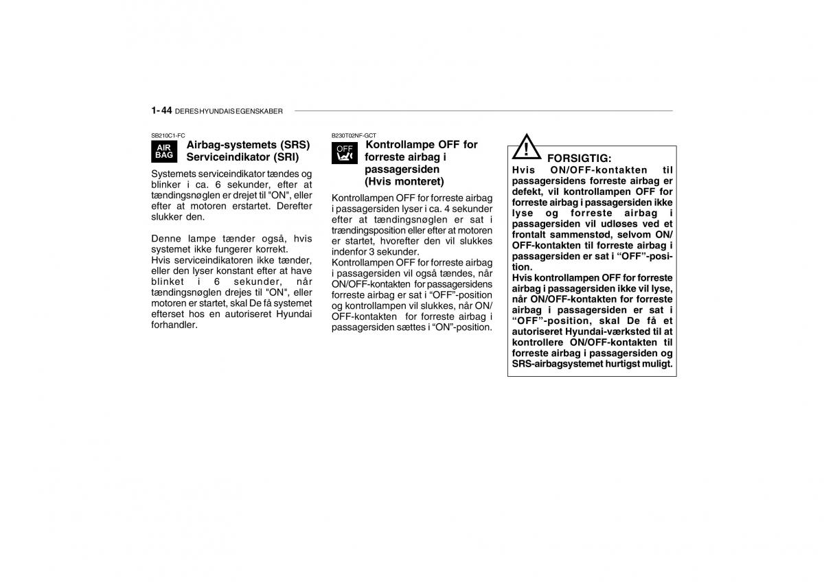 Hyundai Getz Bilens instruktionsbog / page 53