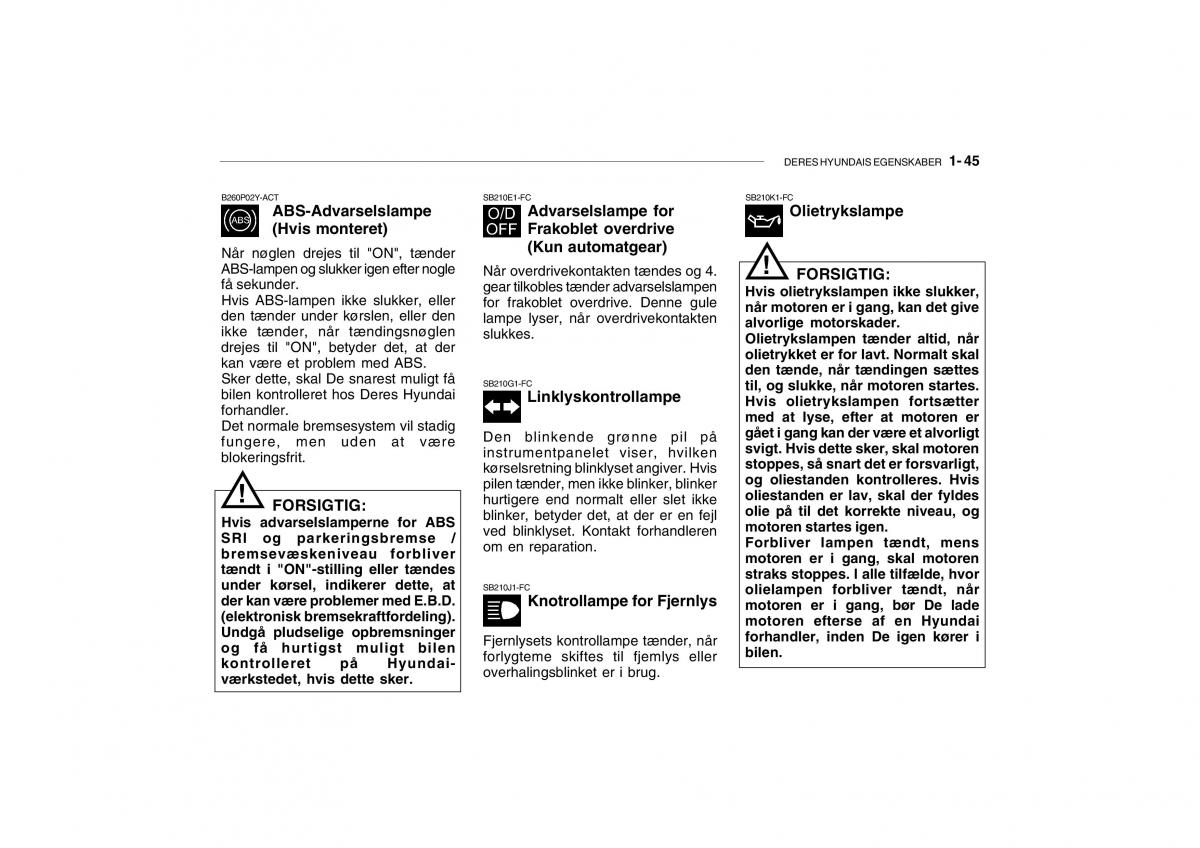 Hyundai Getz Bilens instruktionsbog / page 54