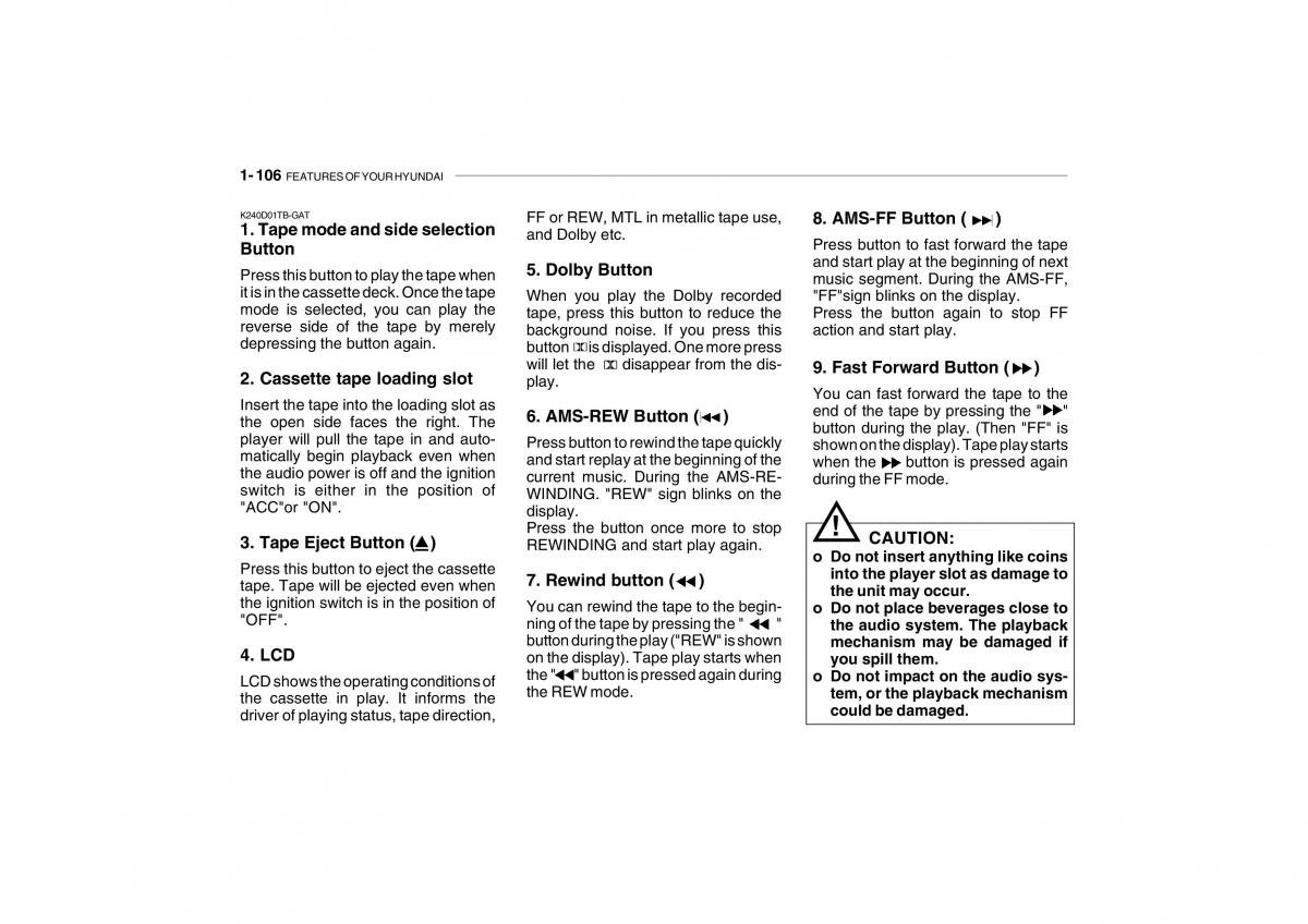 Hyundai Getz owners manual / page 118