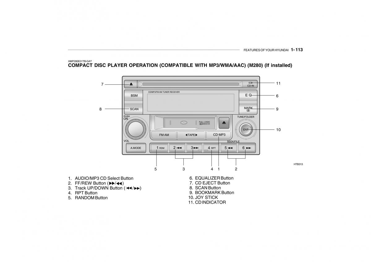 Hyundai Getz owners manual / page 125