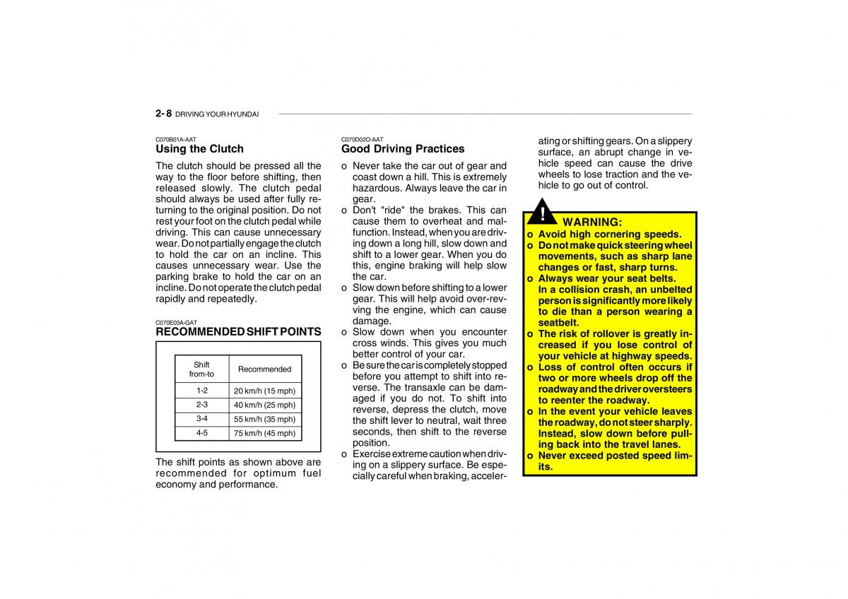 Hyundai Getz owners manual / page 148