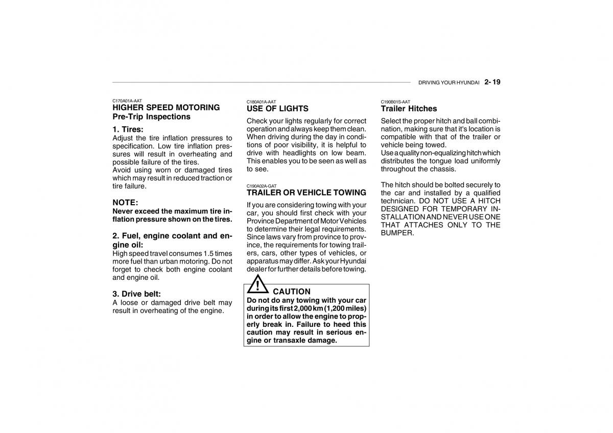 Hyundai Getz owners manual / page 159