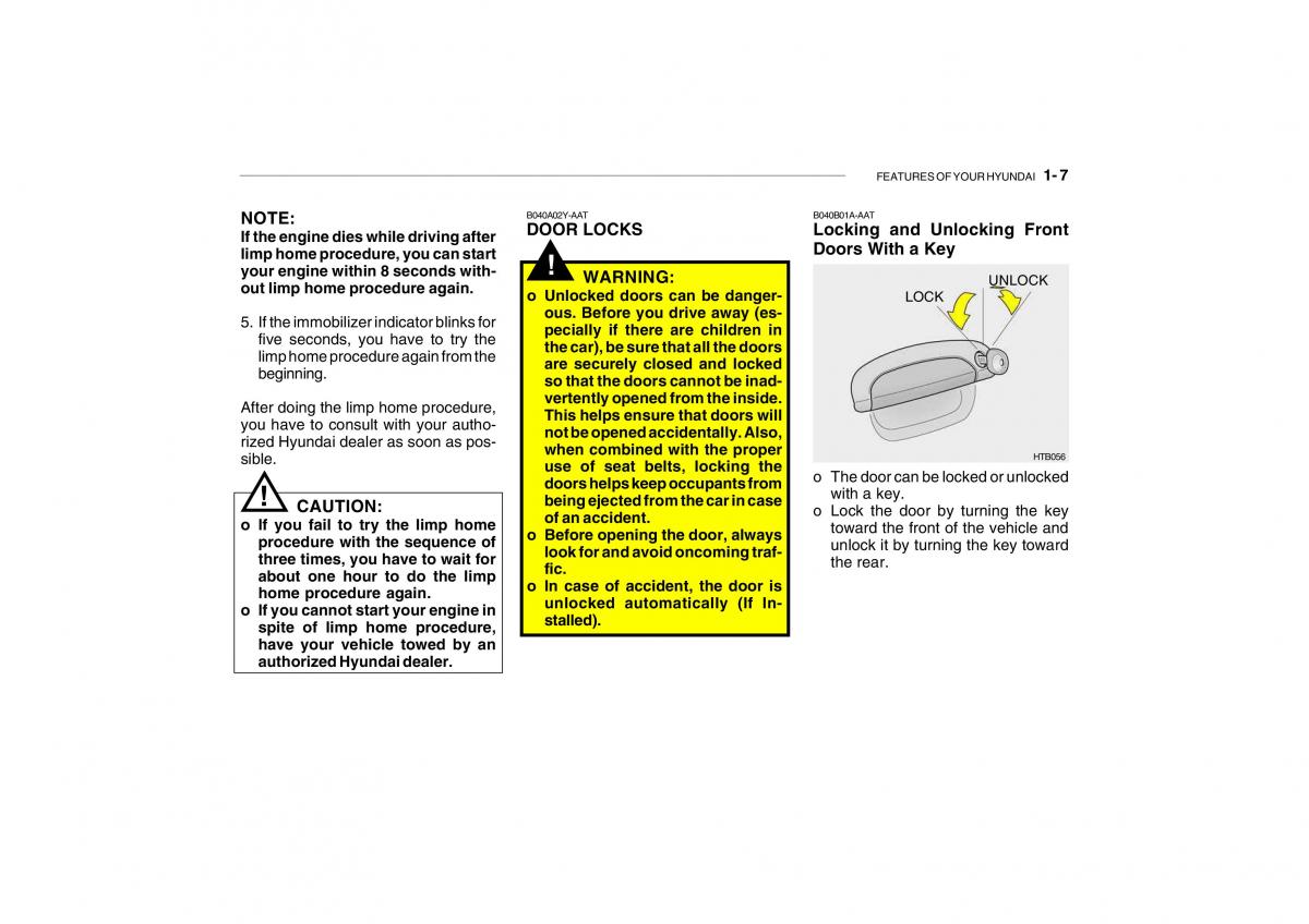 Hyundai Getz owners manual / page 19