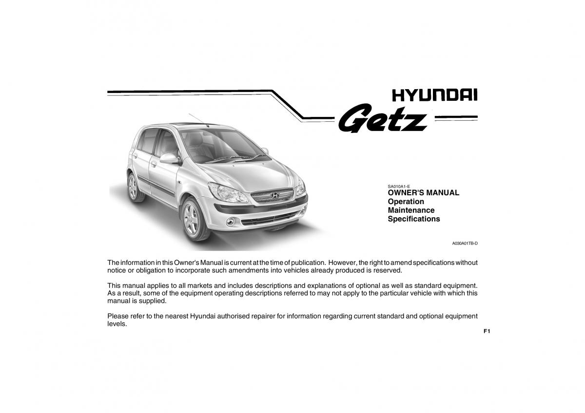 Hyundai Getz owners manual / page 257