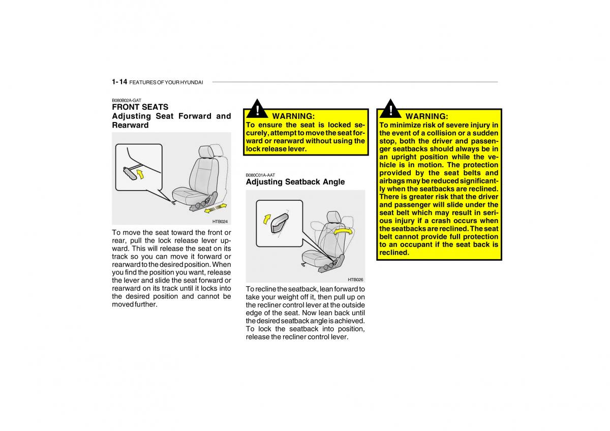 Hyundai Getz owners manual / page 26