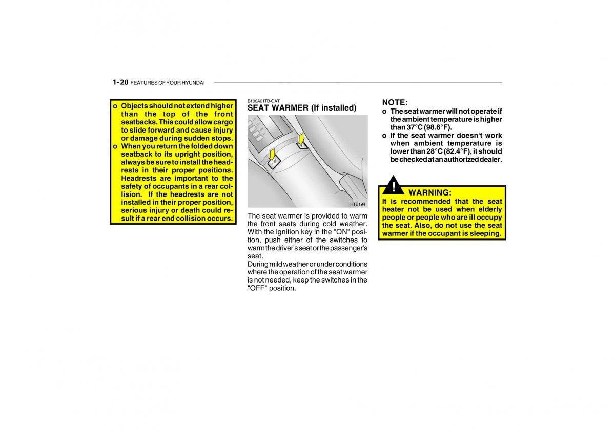 Hyundai Getz owners manual / page 32