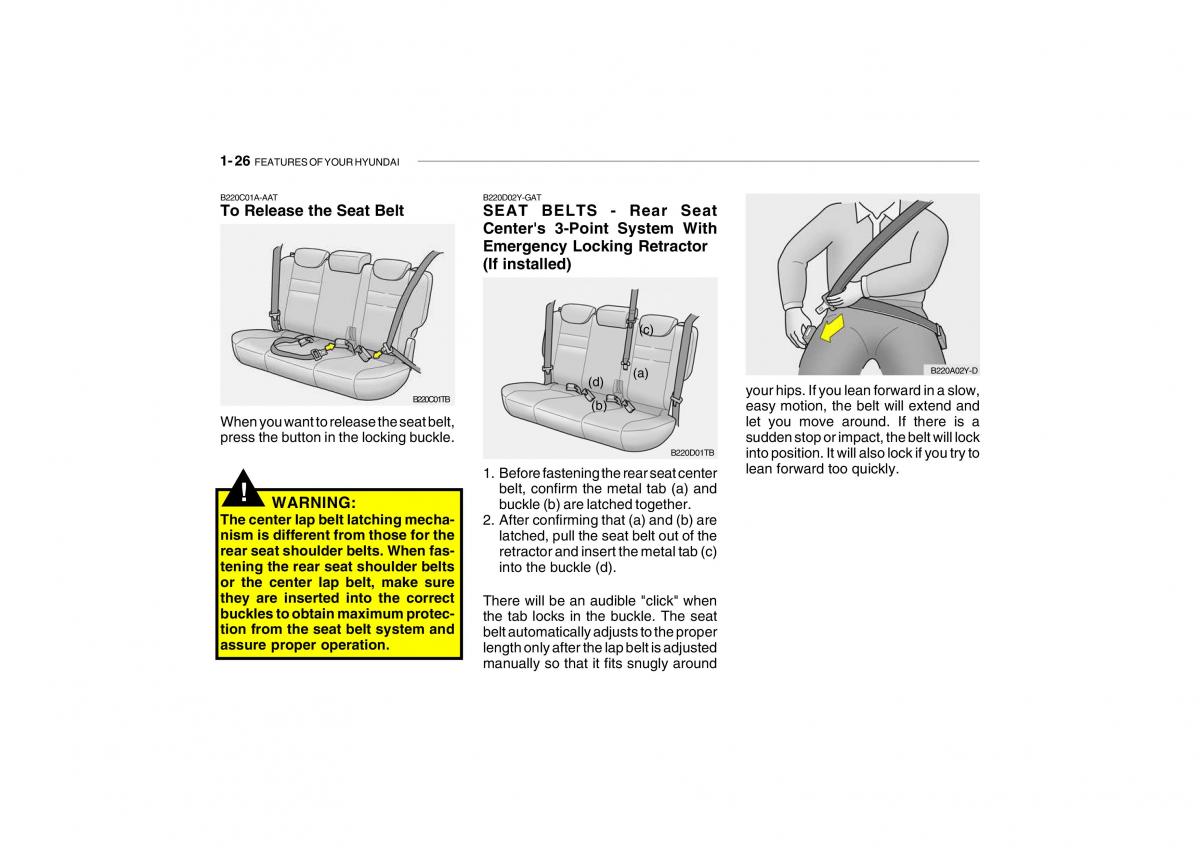 Hyundai Getz owners manual / page 38