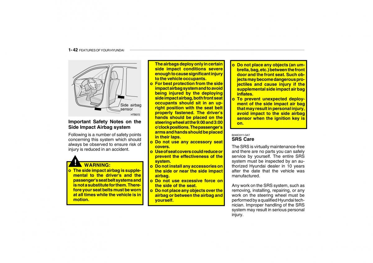 Hyundai Getz owners manual / page 54