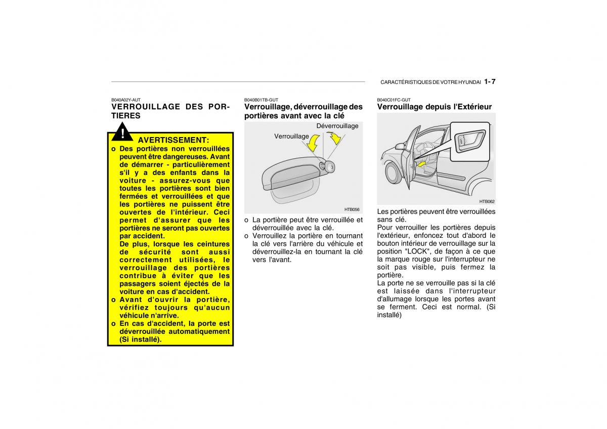 Hyundai Getz manuel du proprietaire / page 17