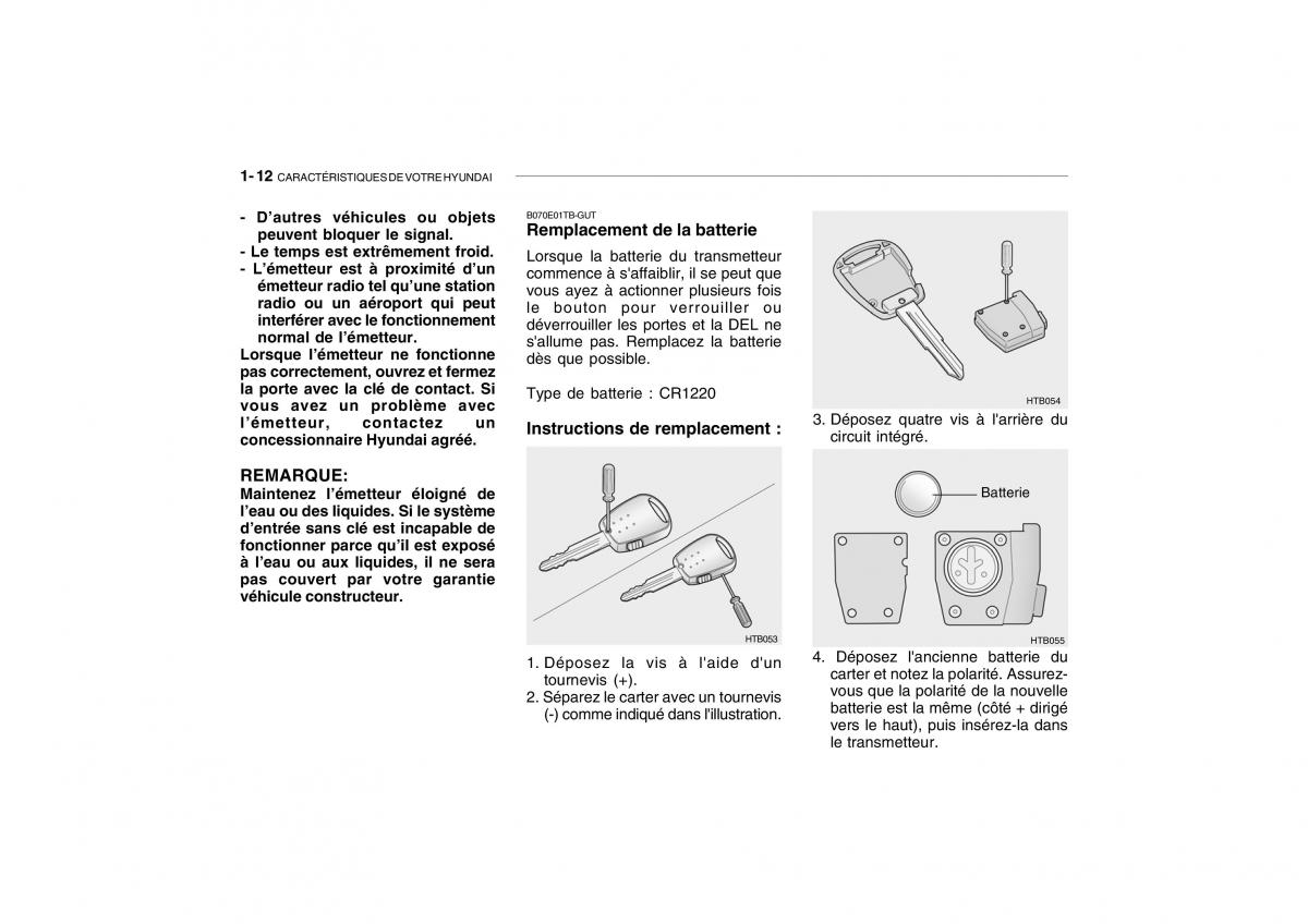 Hyundai Getz manuel du proprietaire / page 22