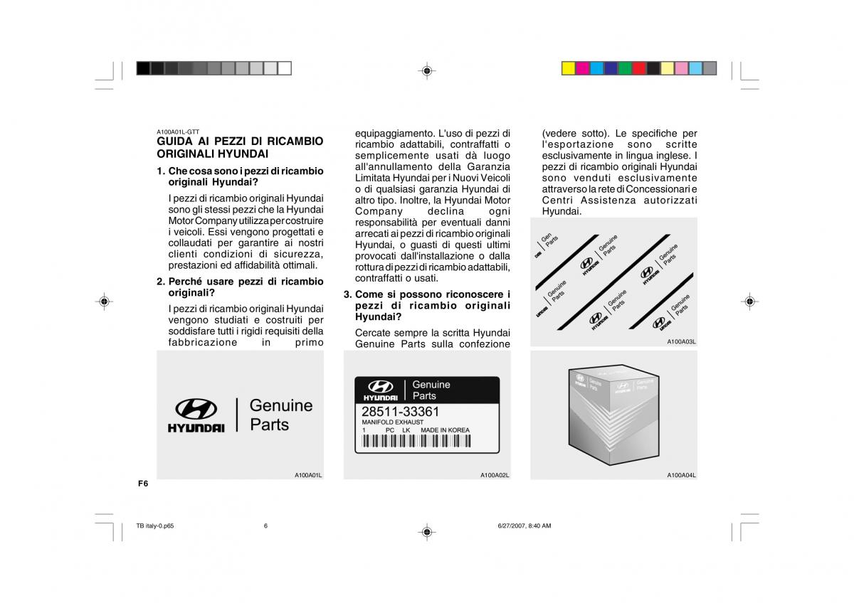 Hyundai Getz manuale del proprietario / page 6