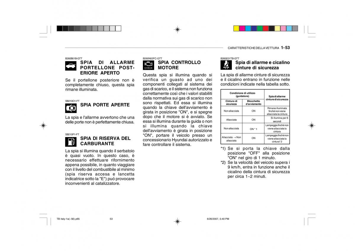 Hyundai Getz manuale del proprietario / page 63