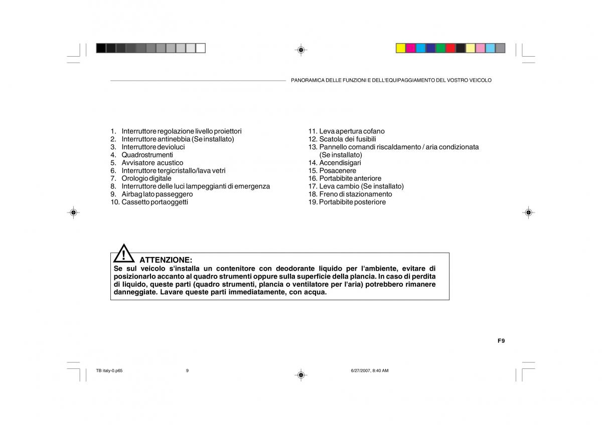 Hyundai Getz manuale del proprietario / page 9