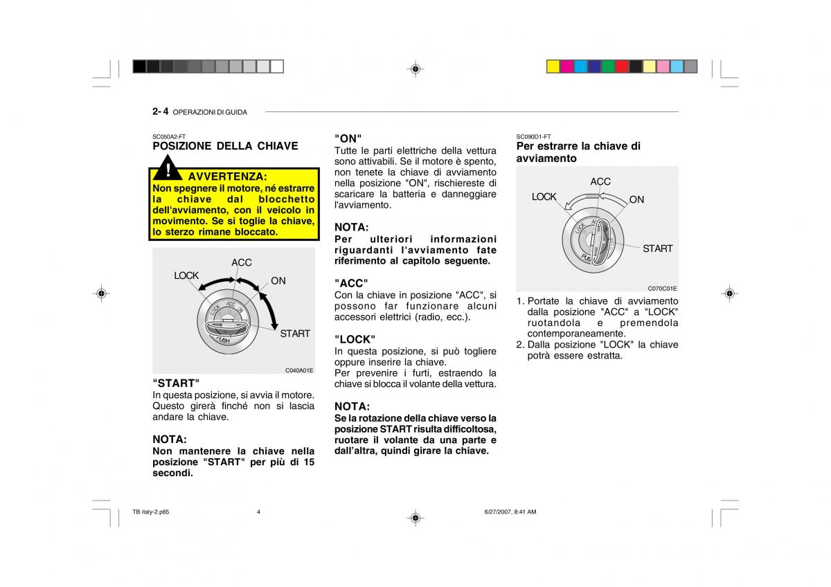 Hyundai Getz manuale del proprietario / page 114