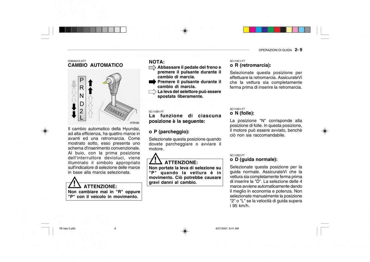 Hyundai Getz manuale del proprietario / page 119