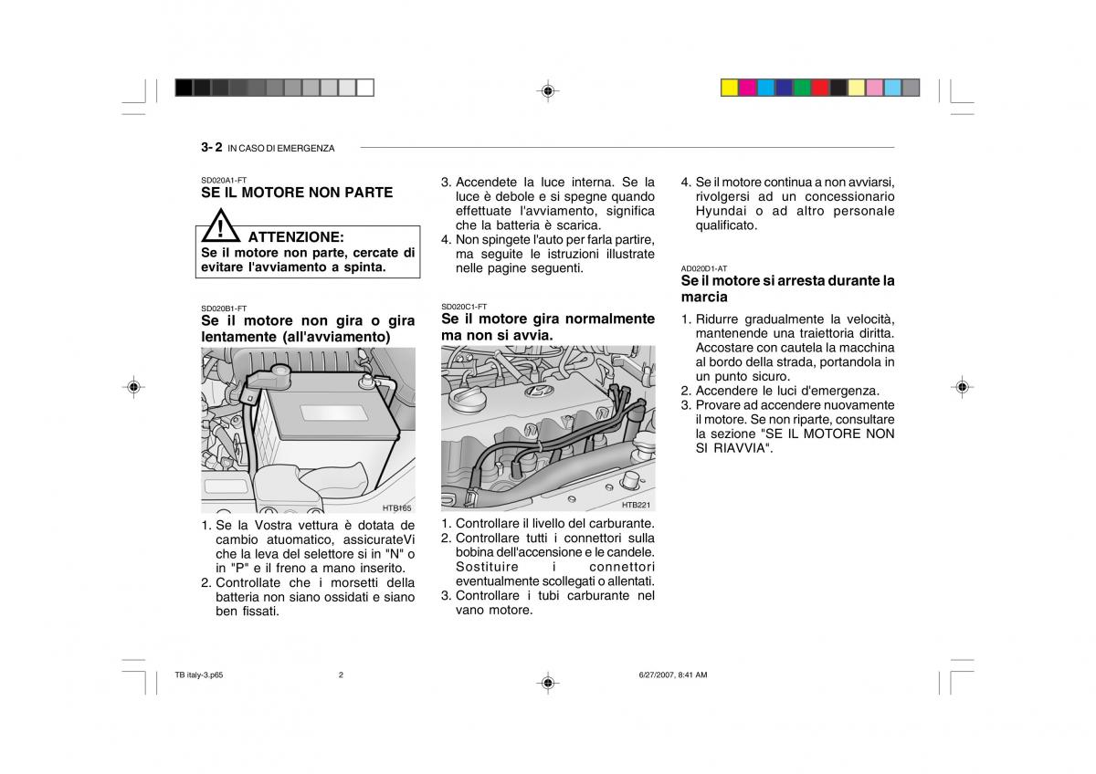 Hyundai Getz manuale del proprietario / page 135