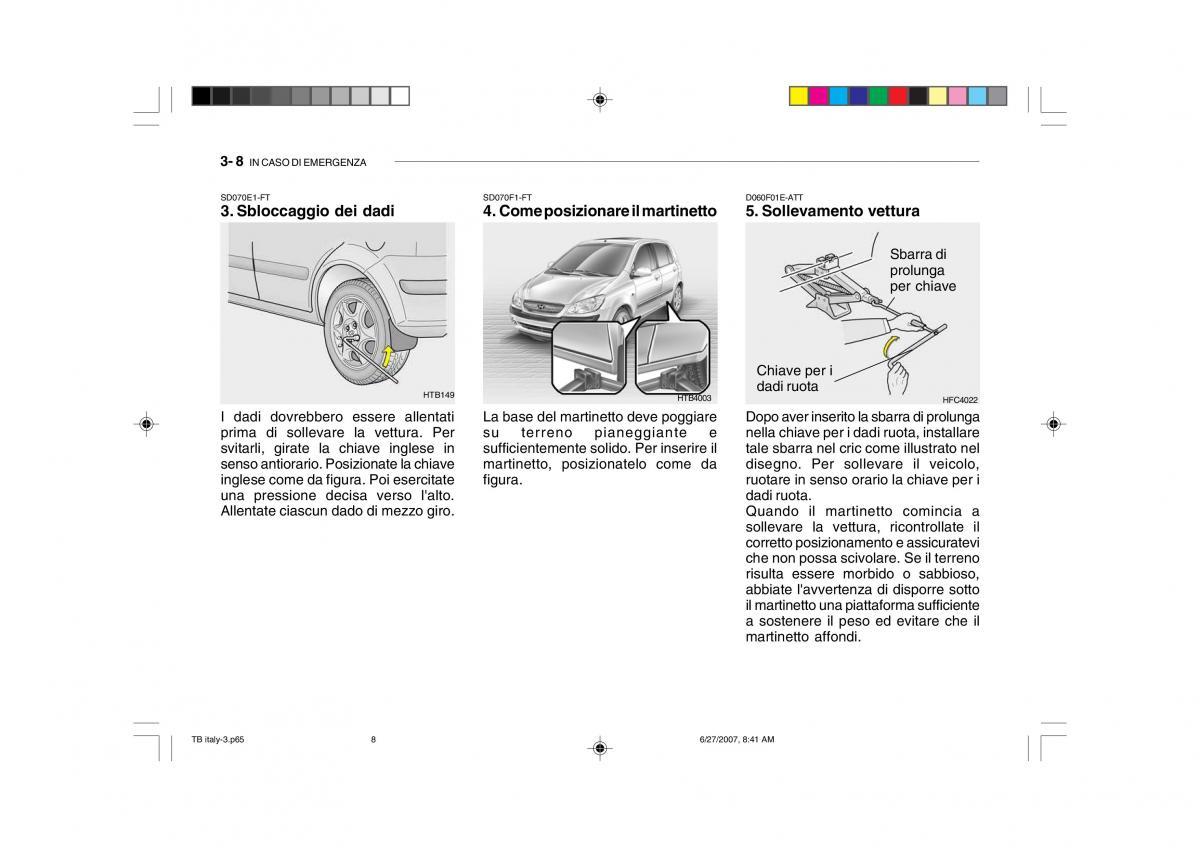 Hyundai Getz manuale del proprietario / page 141