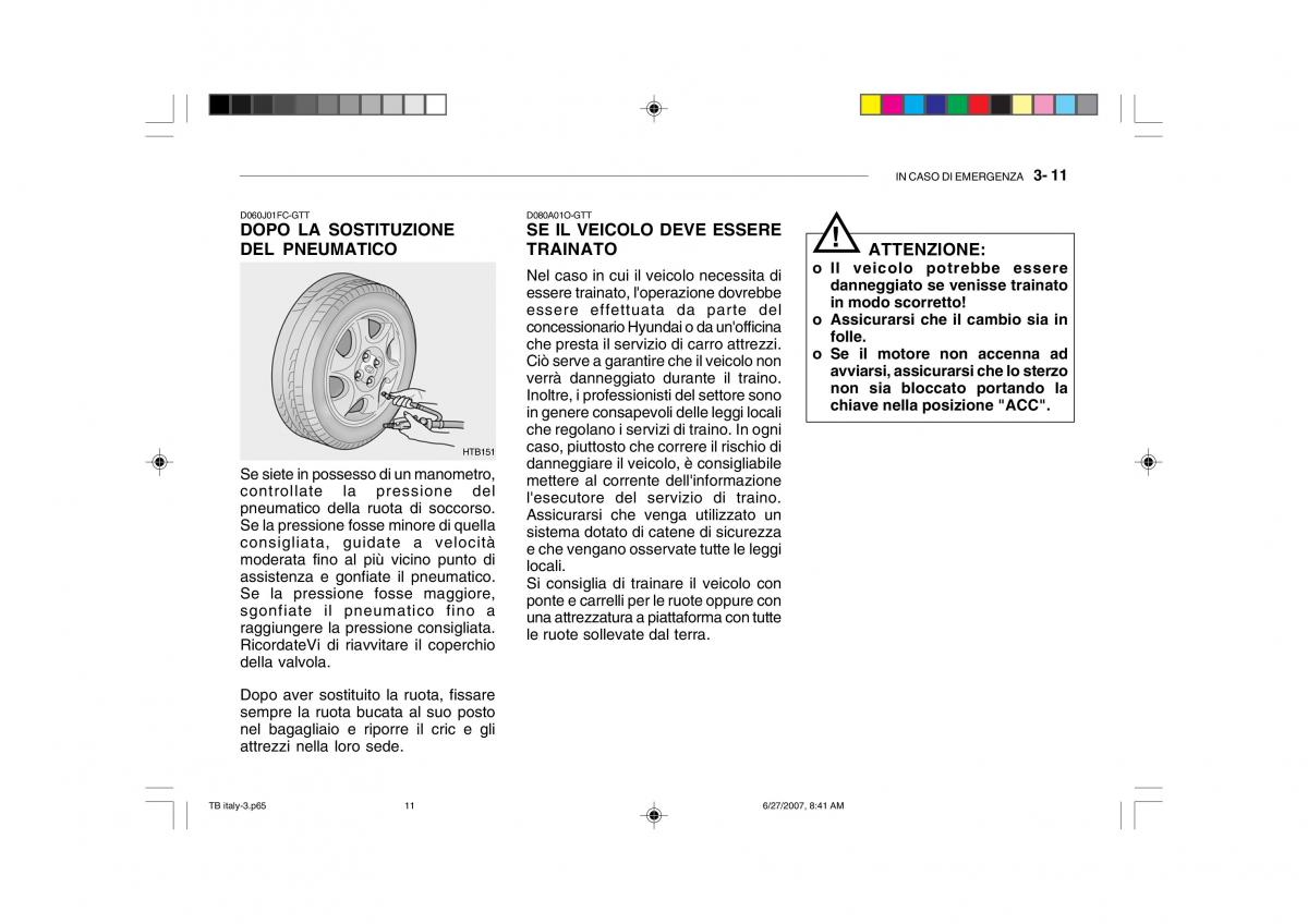 Hyundai Getz manuale del proprietario / page 144