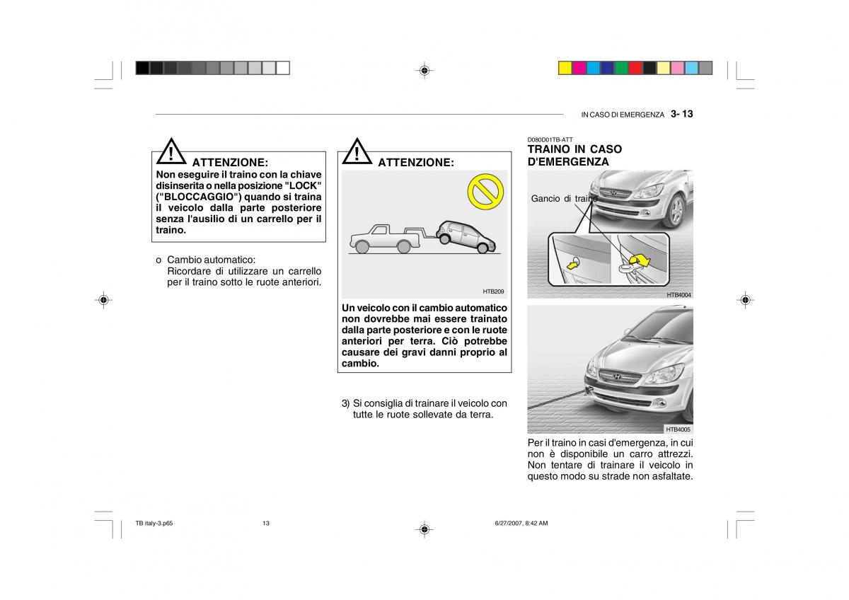 Hyundai Getz manuale del proprietario / page 146