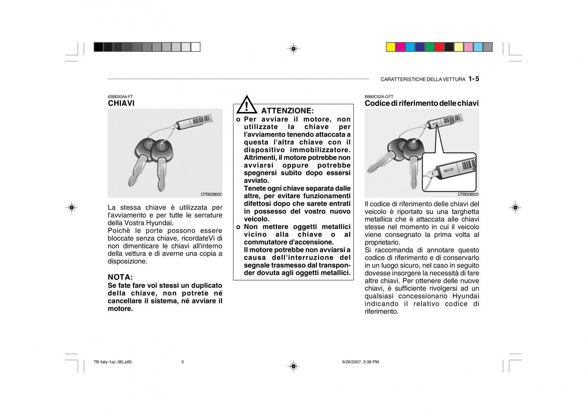 Hyundai Getz manuale del proprietario / page 15