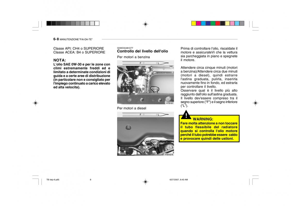 Hyundai Getz manuale del proprietario / page 171