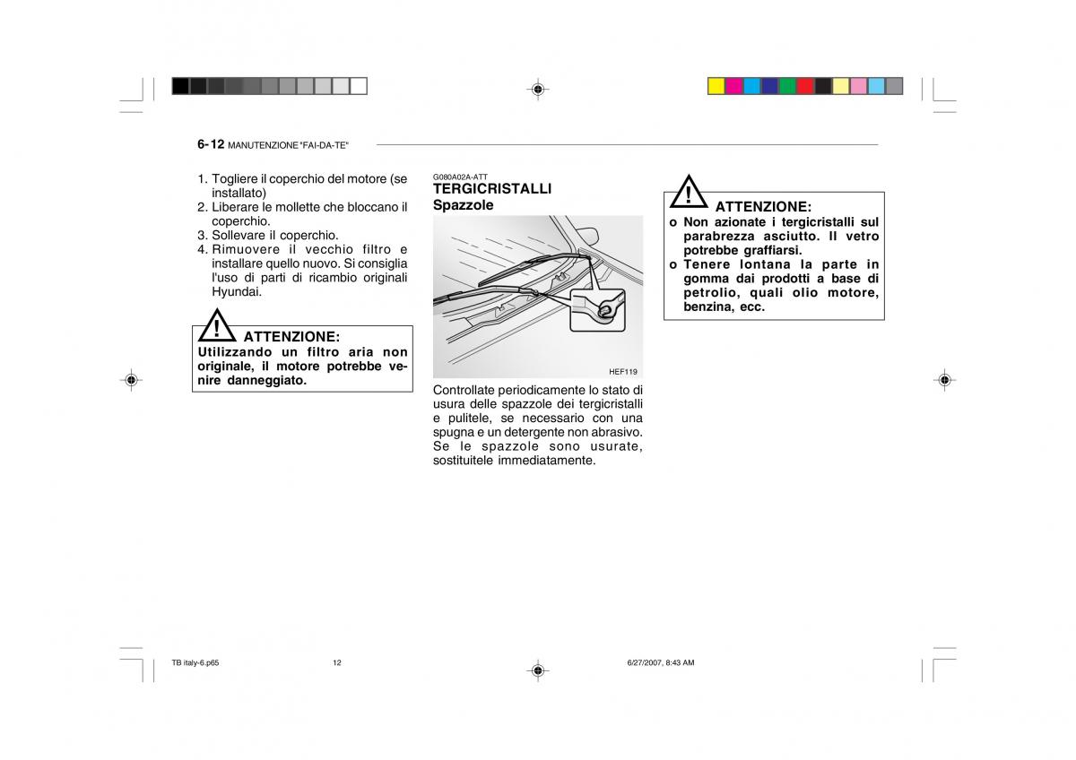 Hyundai Getz manuale del proprietario / page 175