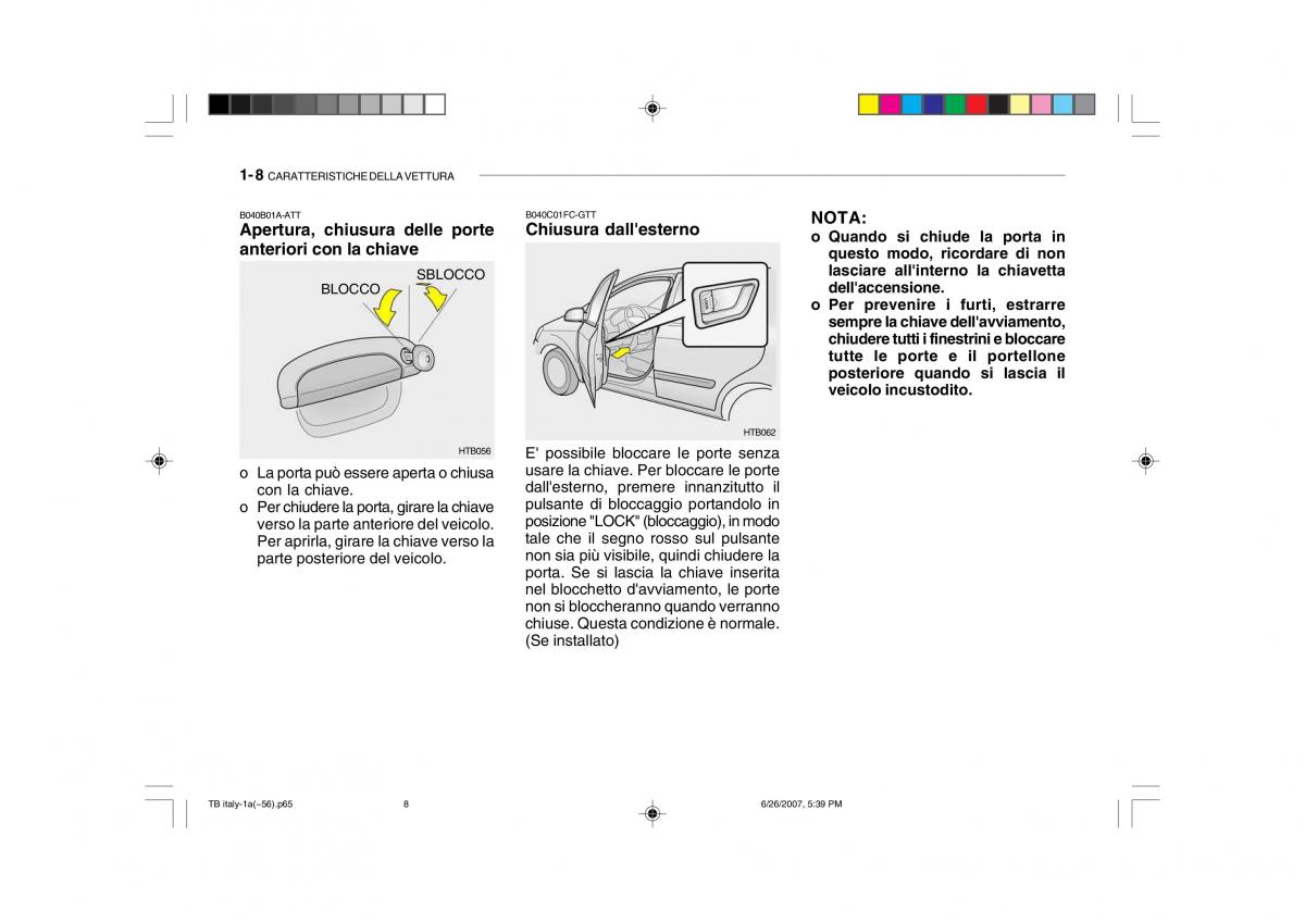 Hyundai Getz manuale del proprietario / page 18