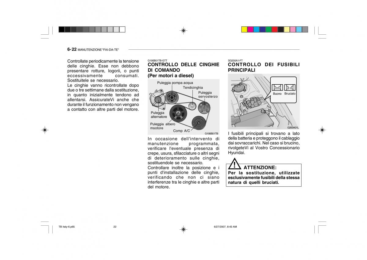 Hyundai Getz manuale del proprietario / page 185