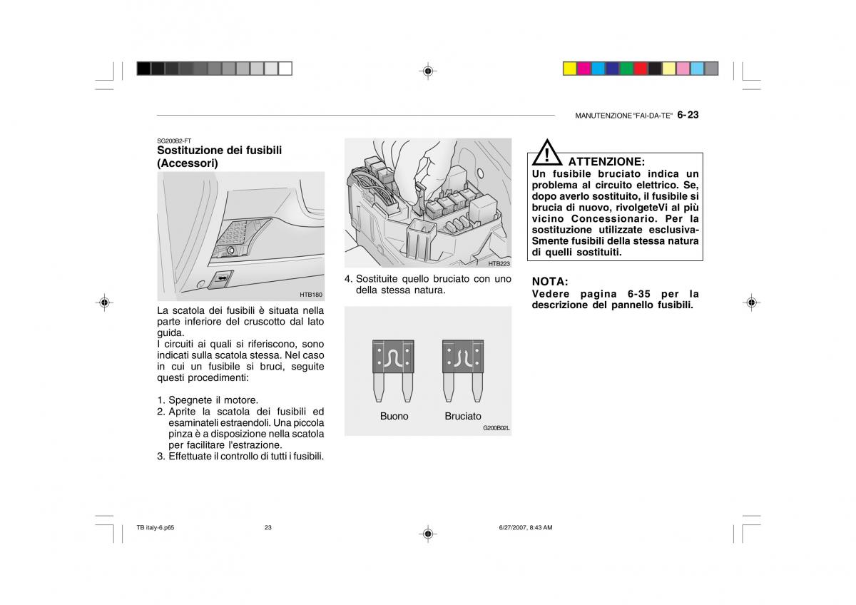 Hyundai Getz manuale del proprietario / page 186