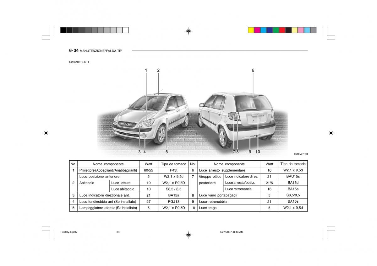 Hyundai Getz manuale del proprietario / page 197