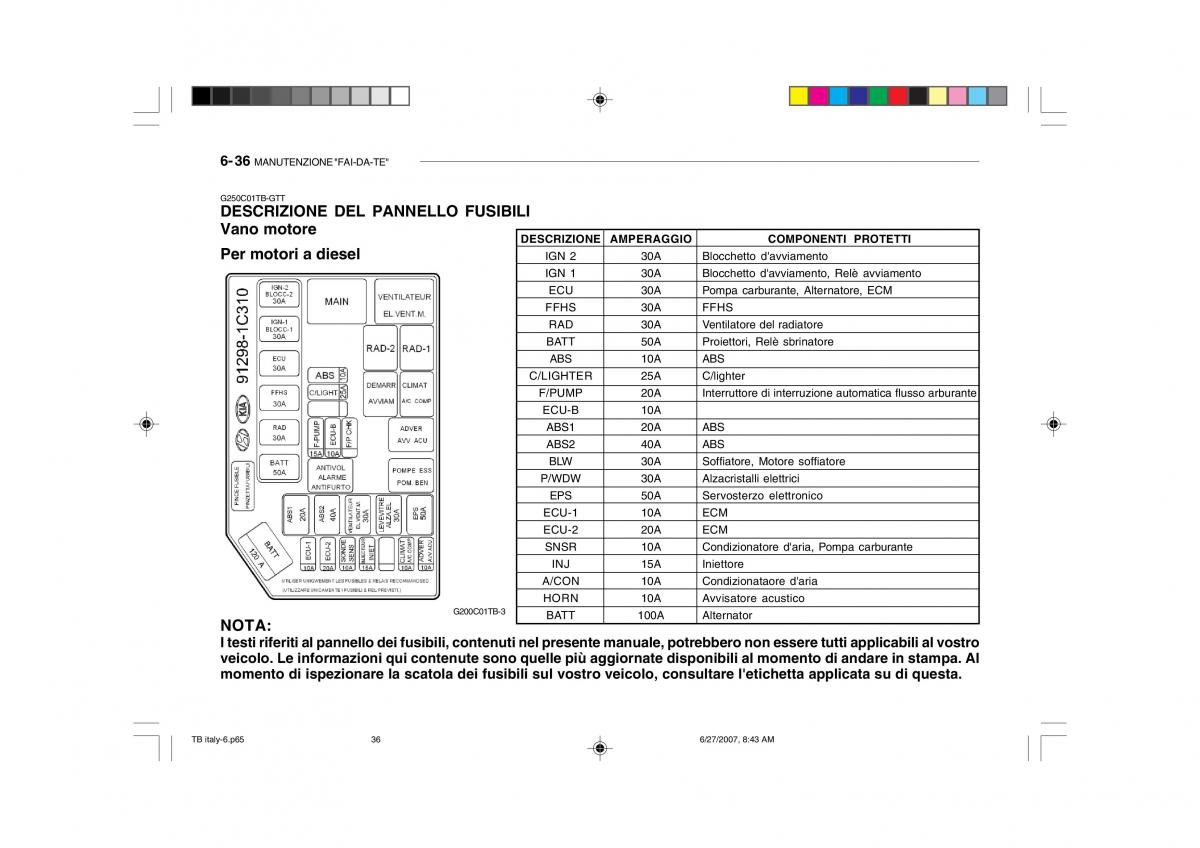 Hyundai Getz manuale del proprietario / page 199