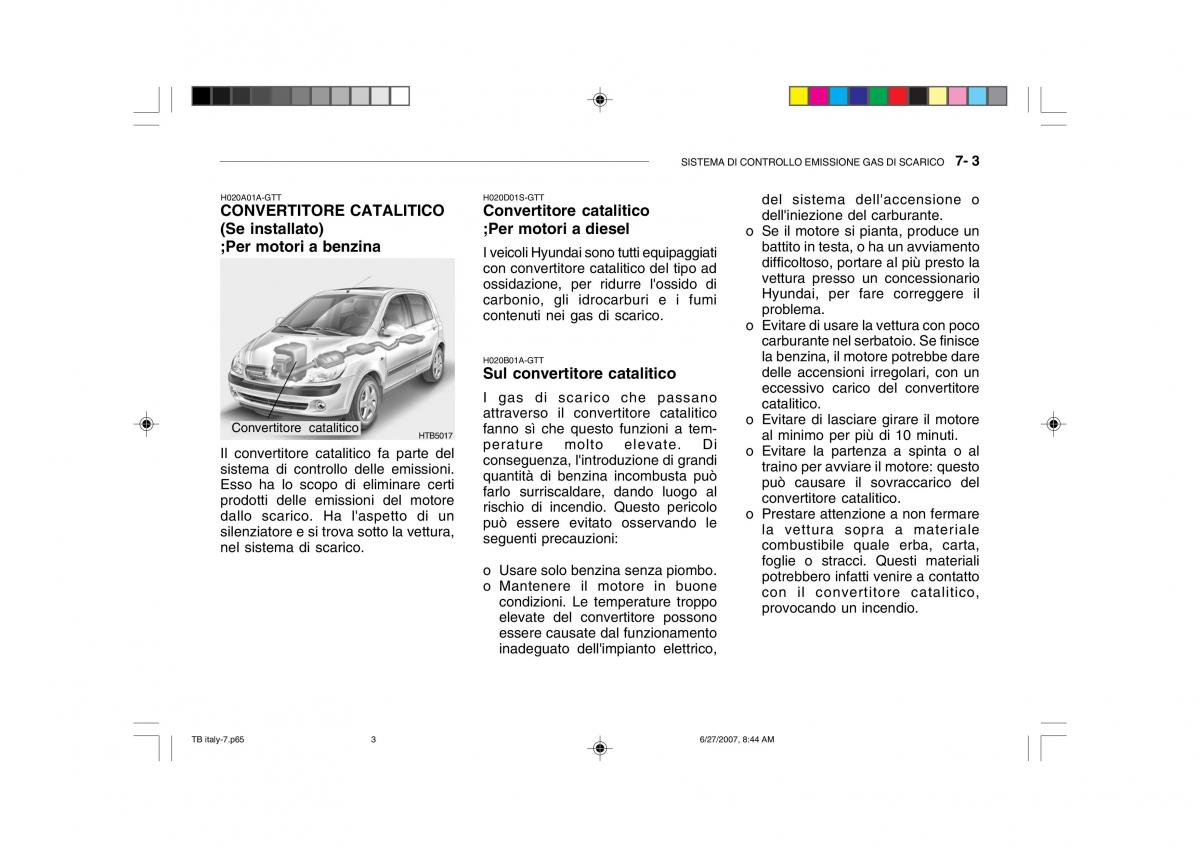 Hyundai Getz manuale del proprietario / page 203