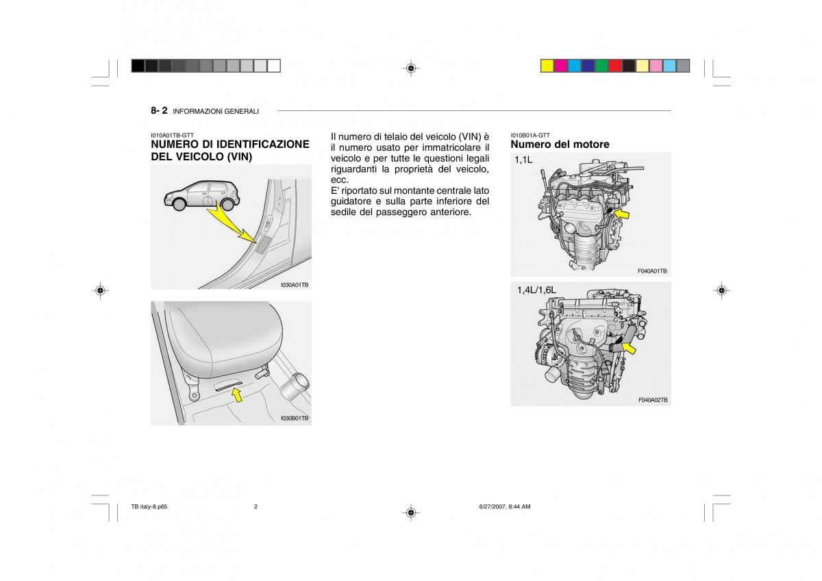 Hyundai Getz manuale del proprietario / page 206