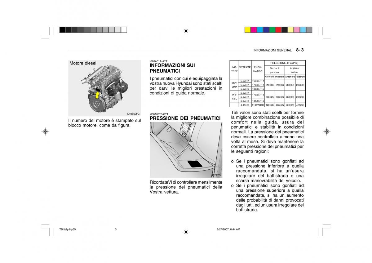 Hyundai Getz manuale del proprietario / page 207