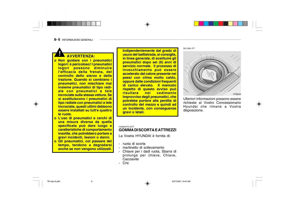 Hyundai Getz manuale del proprietario / page 210