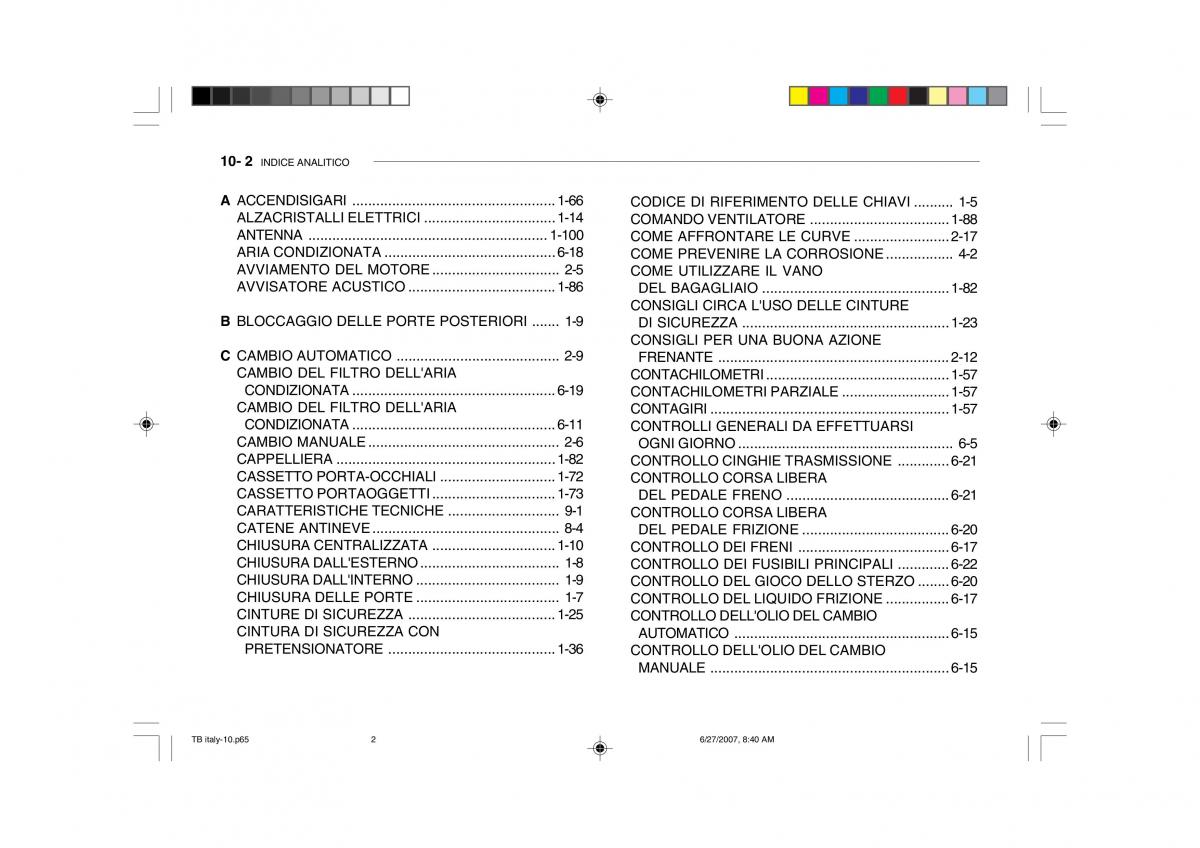 Hyundai Getz manuale del proprietario / page 216