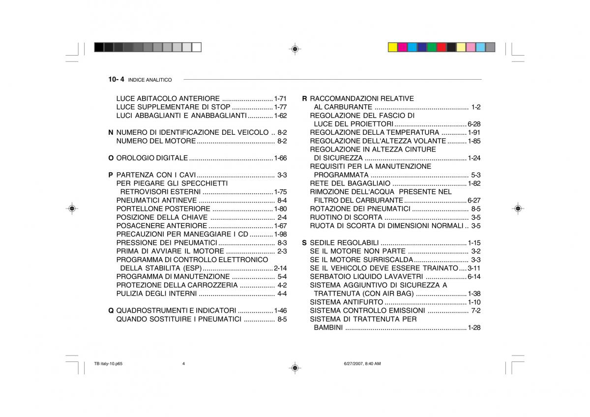 Hyundai Getz manuale del proprietario / page 218