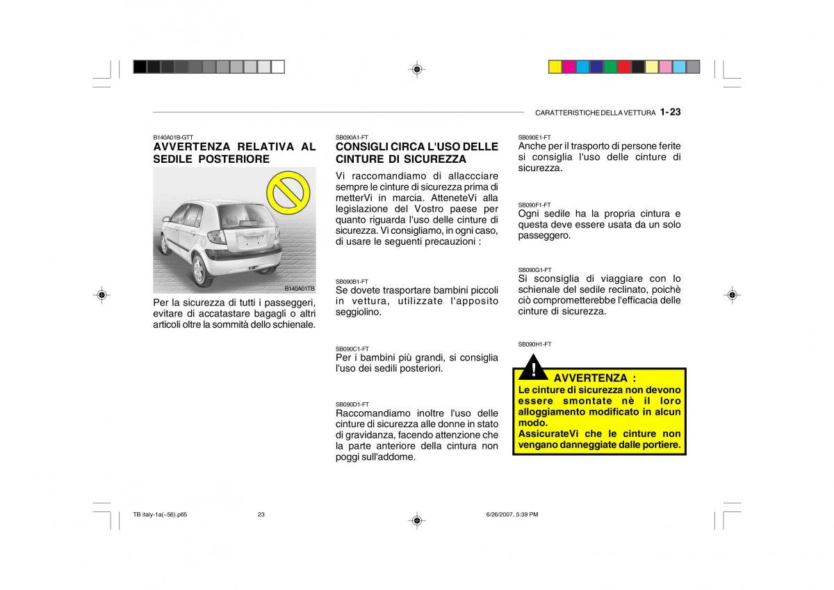 Hyundai Getz manuale del proprietario / page 33