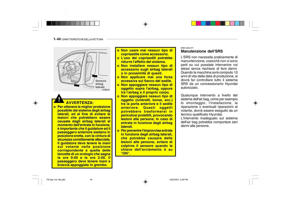 Hyundai Getz manuale del proprietario / page 54