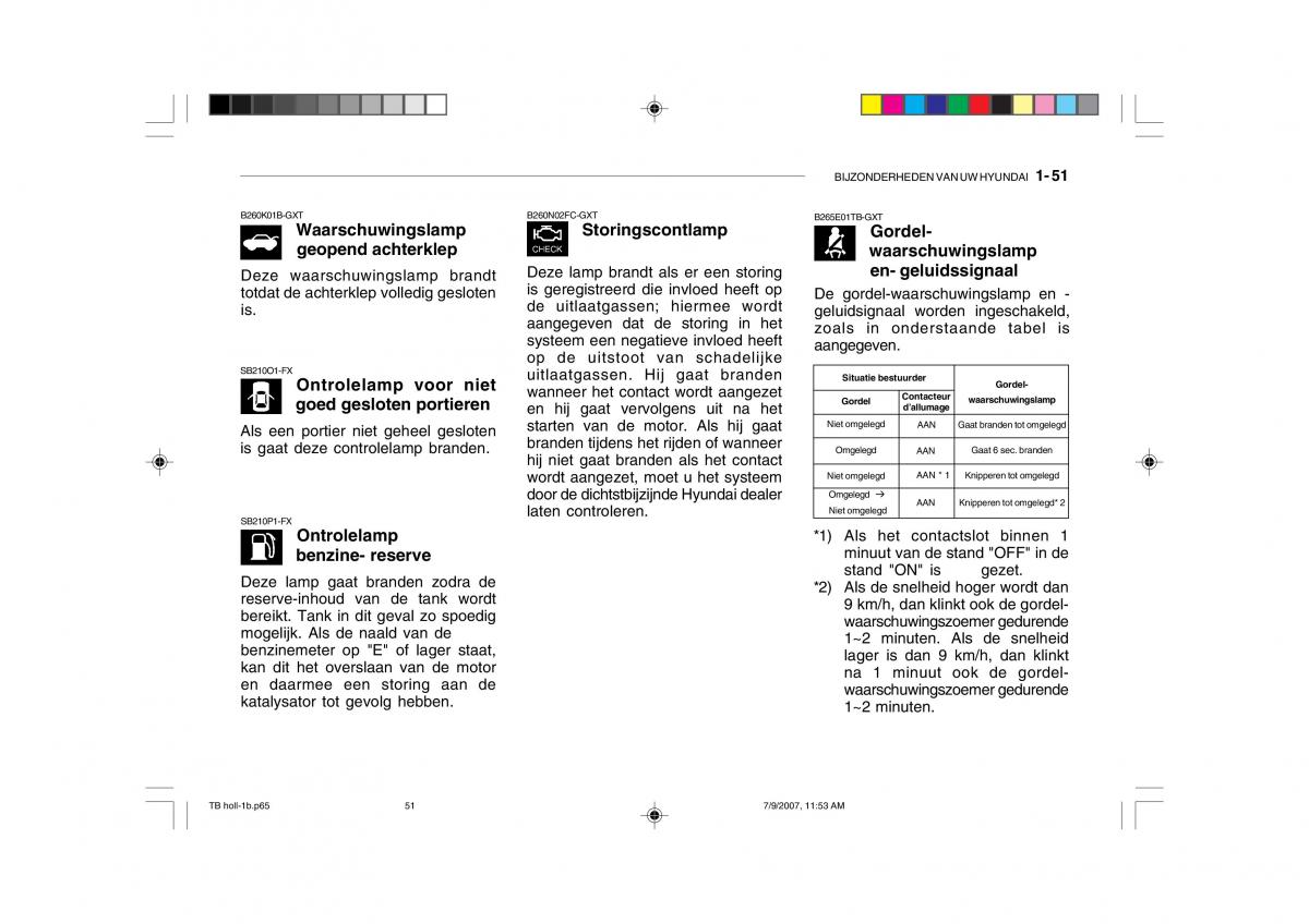 Hyundai Getz handleiding / page 61