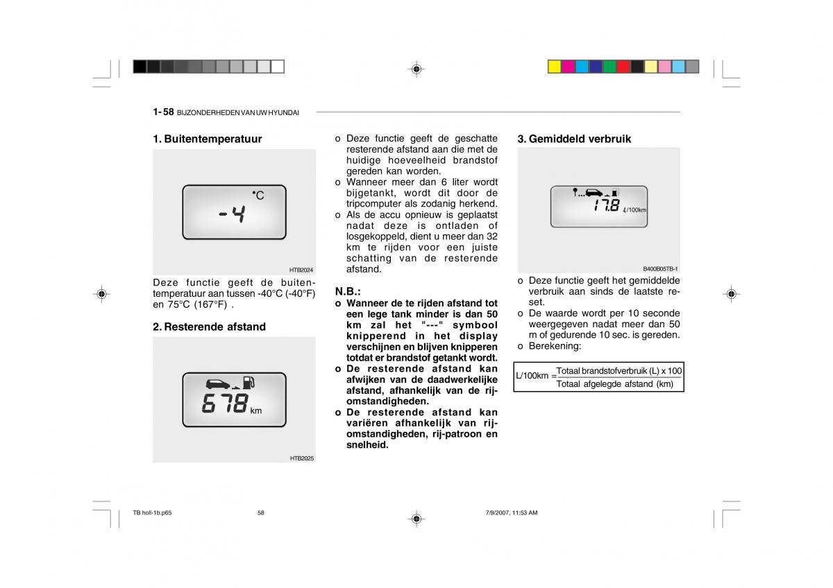 Hyundai Getz handleiding / page 68