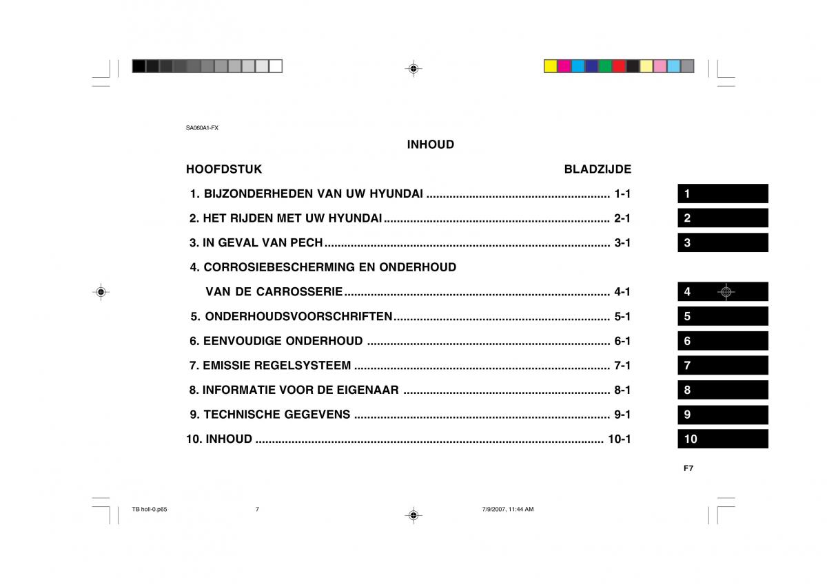 Hyundai Getz handleiding / page 7