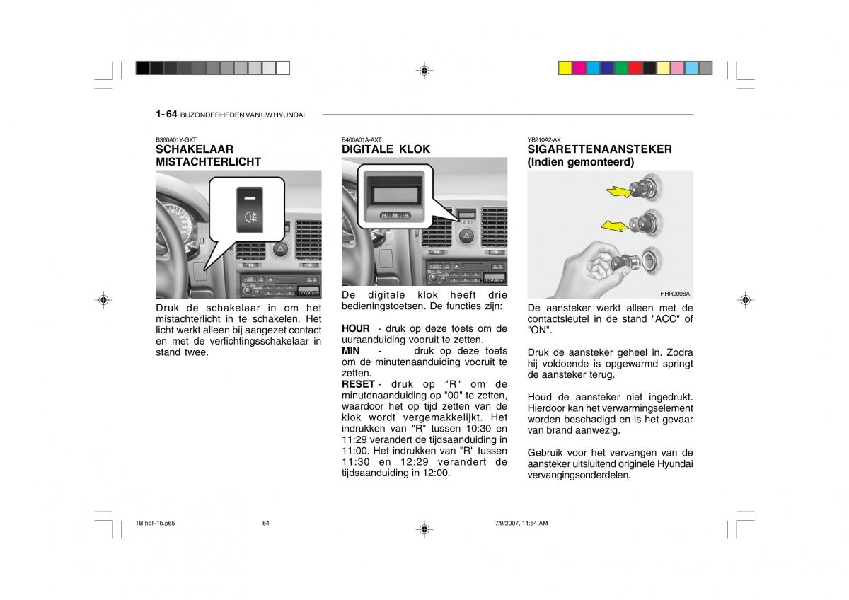 Hyundai Getz handleiding / page 74