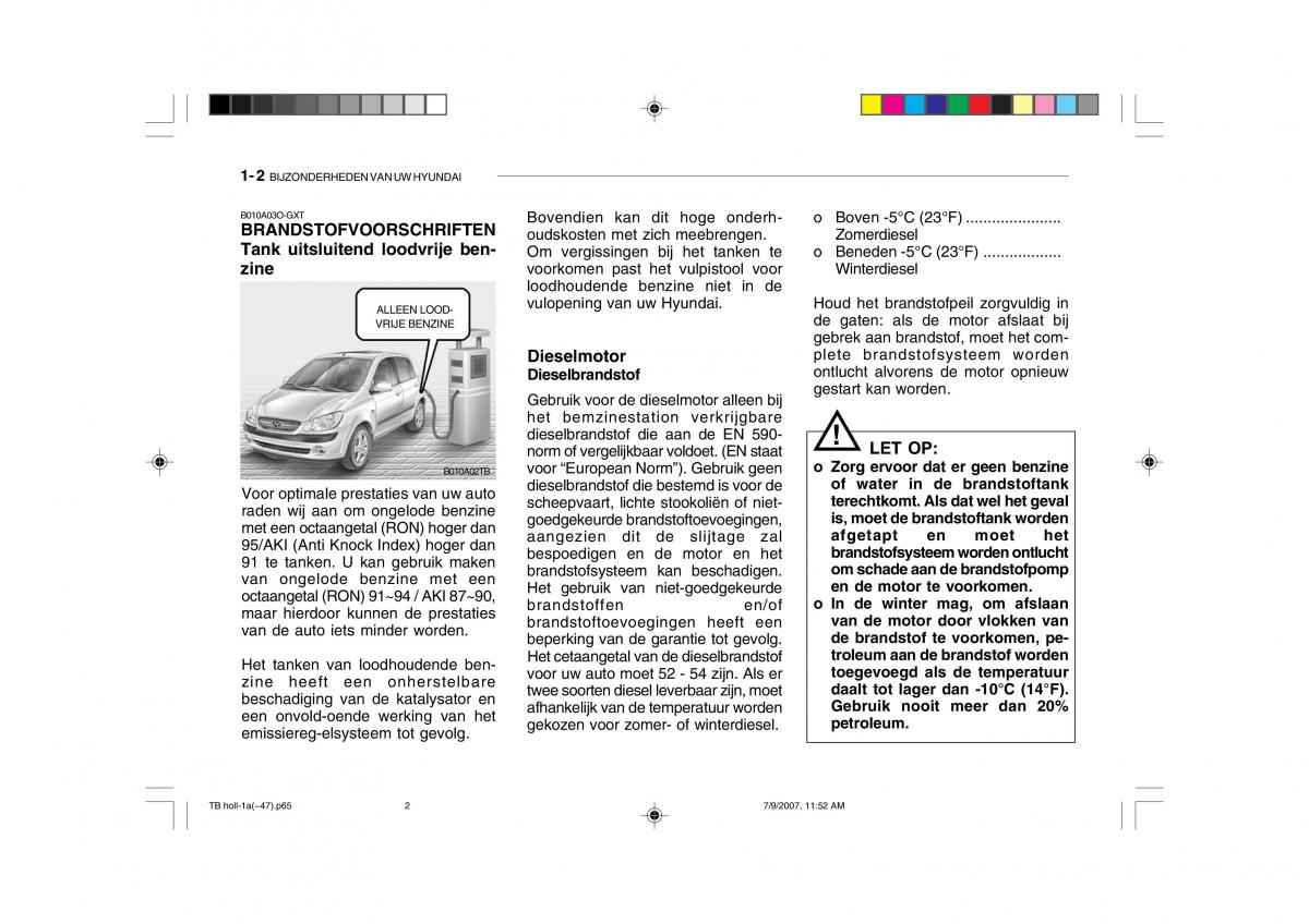 Hyundai Getz handleiding / page 12