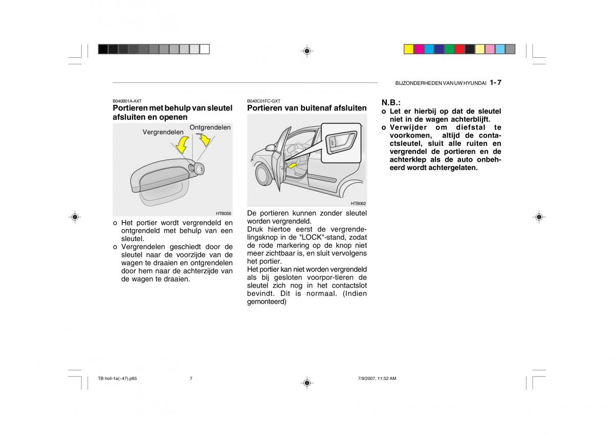 Hyundai Getz handleiding / page 17