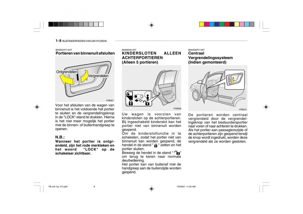 Hyundai Getz handleiding / page 18