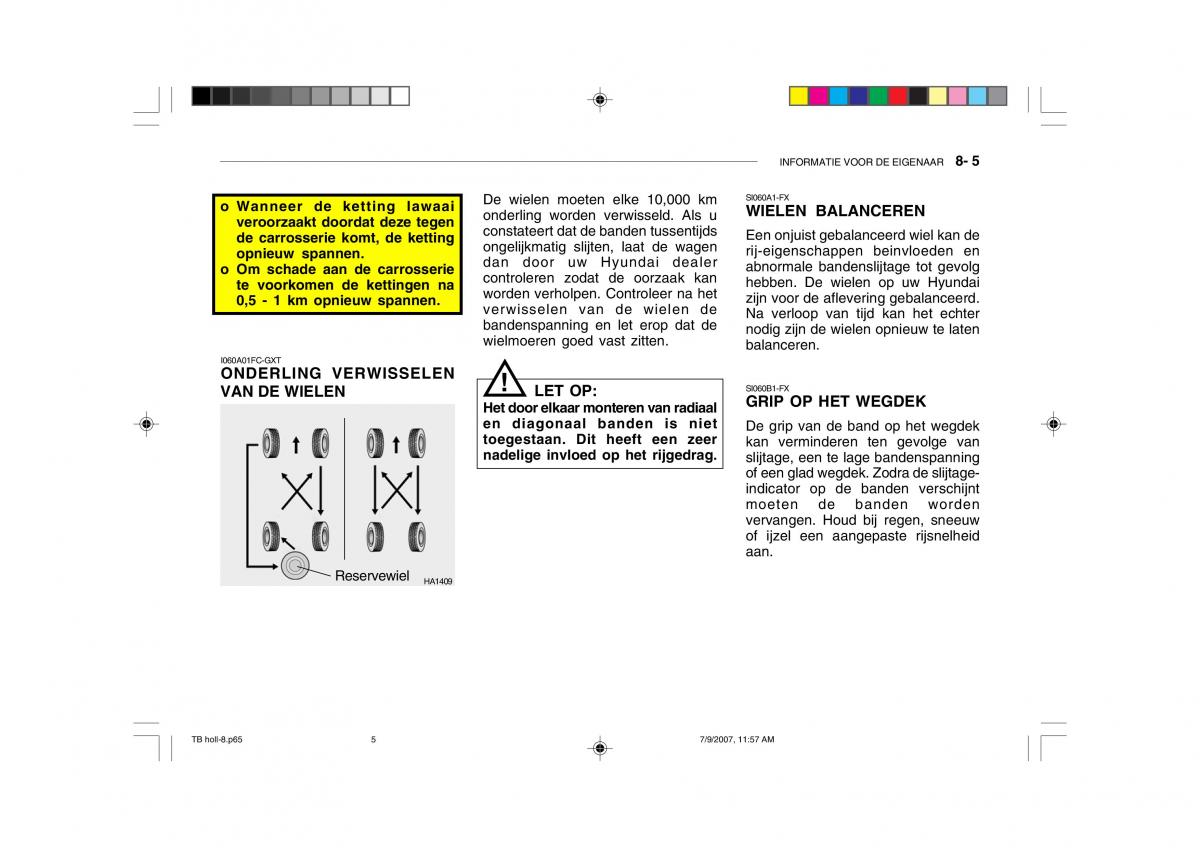 Hyundai Getz handleiding / page 207