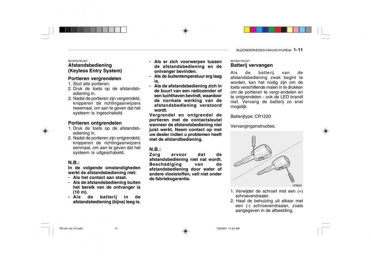 Hyundai Getz handleiding / page 21